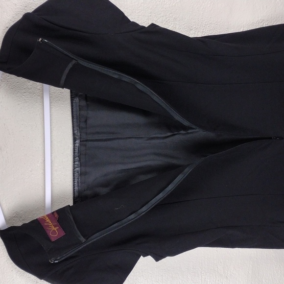 Hal Rubenstein Black Leather Rayon Square Neckline Short Sleeve Waist Length Top - Picture 11 of 13